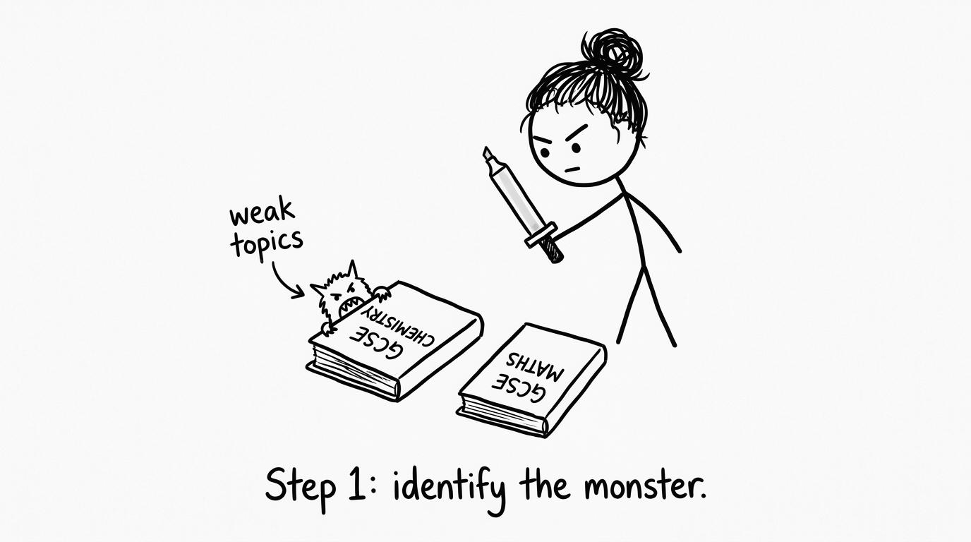 Student vs weak topics monster