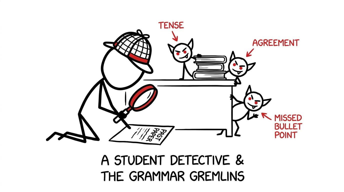 A student detective tracks down three common sources of lost marks in a past paper