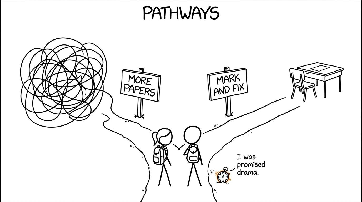 Two revision routes show that marking and fixing beats endlessly collecting papers