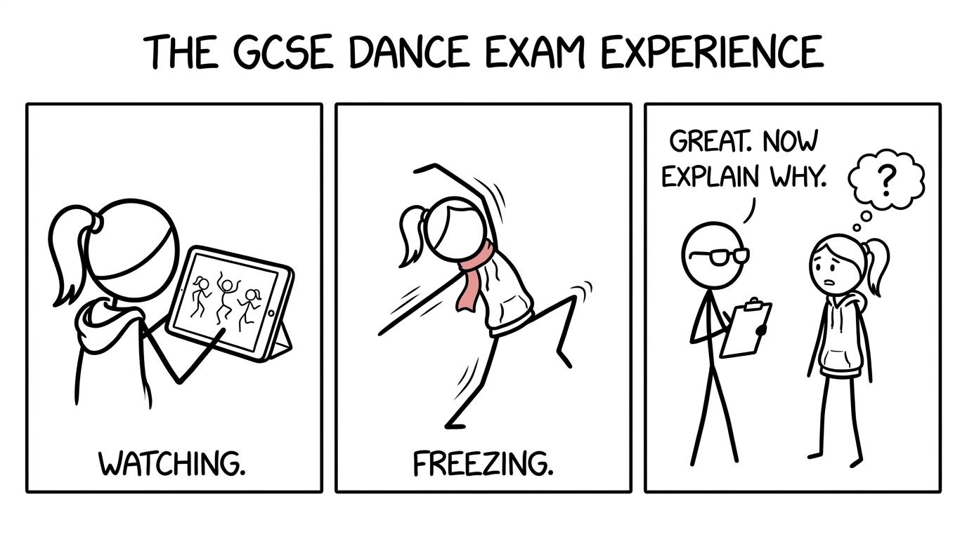 A dance student being asked to explain rather than merely watch