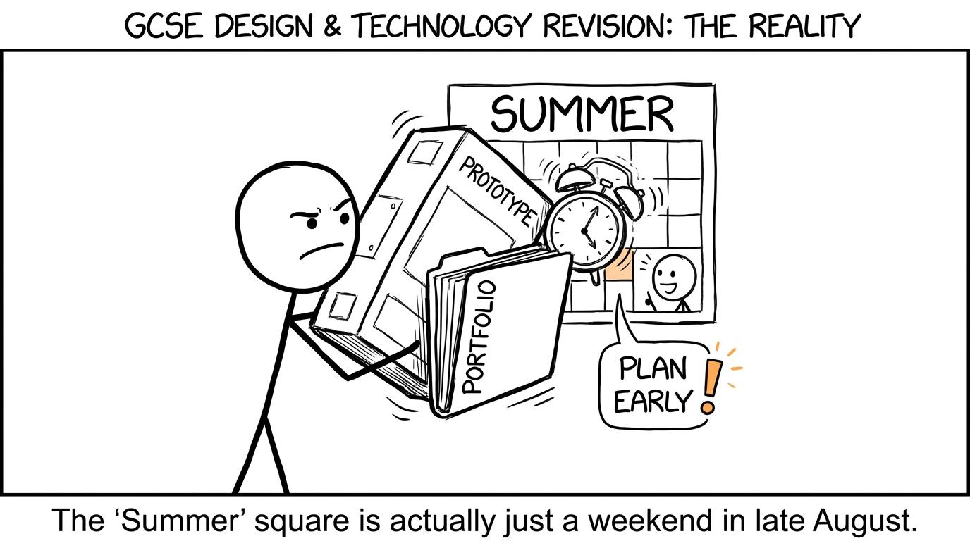 An adult trying to fit a prototype and portfolio into the summer calendar