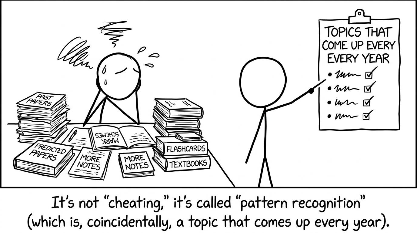 Student making a calm checklist before the exam