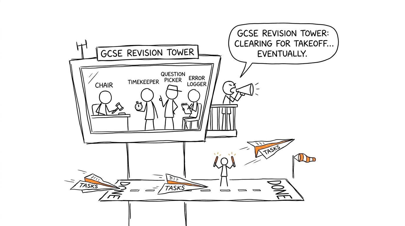 A revision control tower giving every group member a practical role