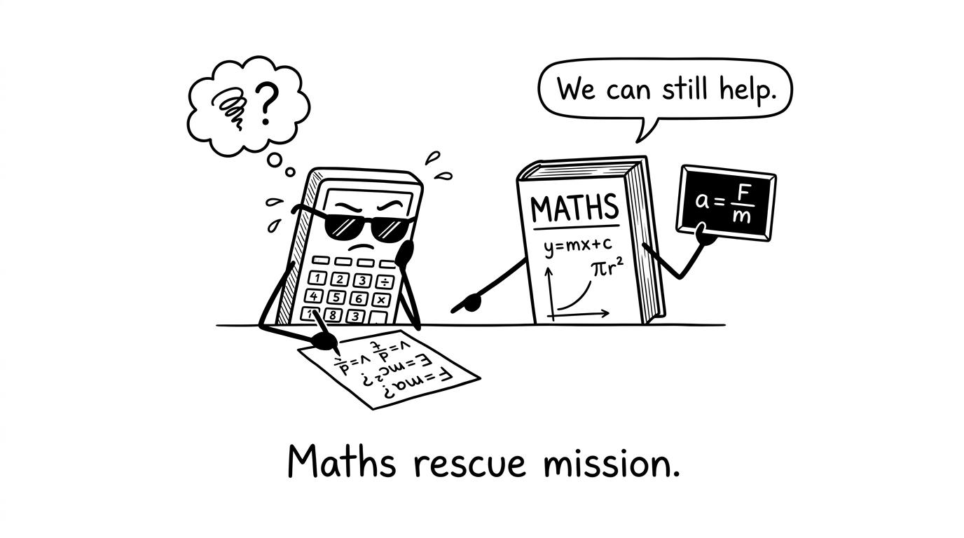 Calculator trying physics, maths book helps
