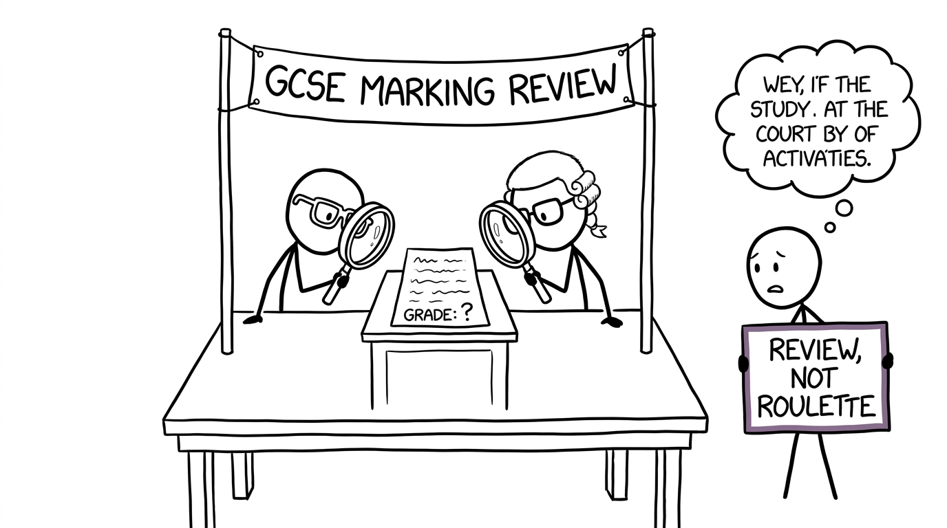 An exam paper facing a calm review rather than results-day roulette