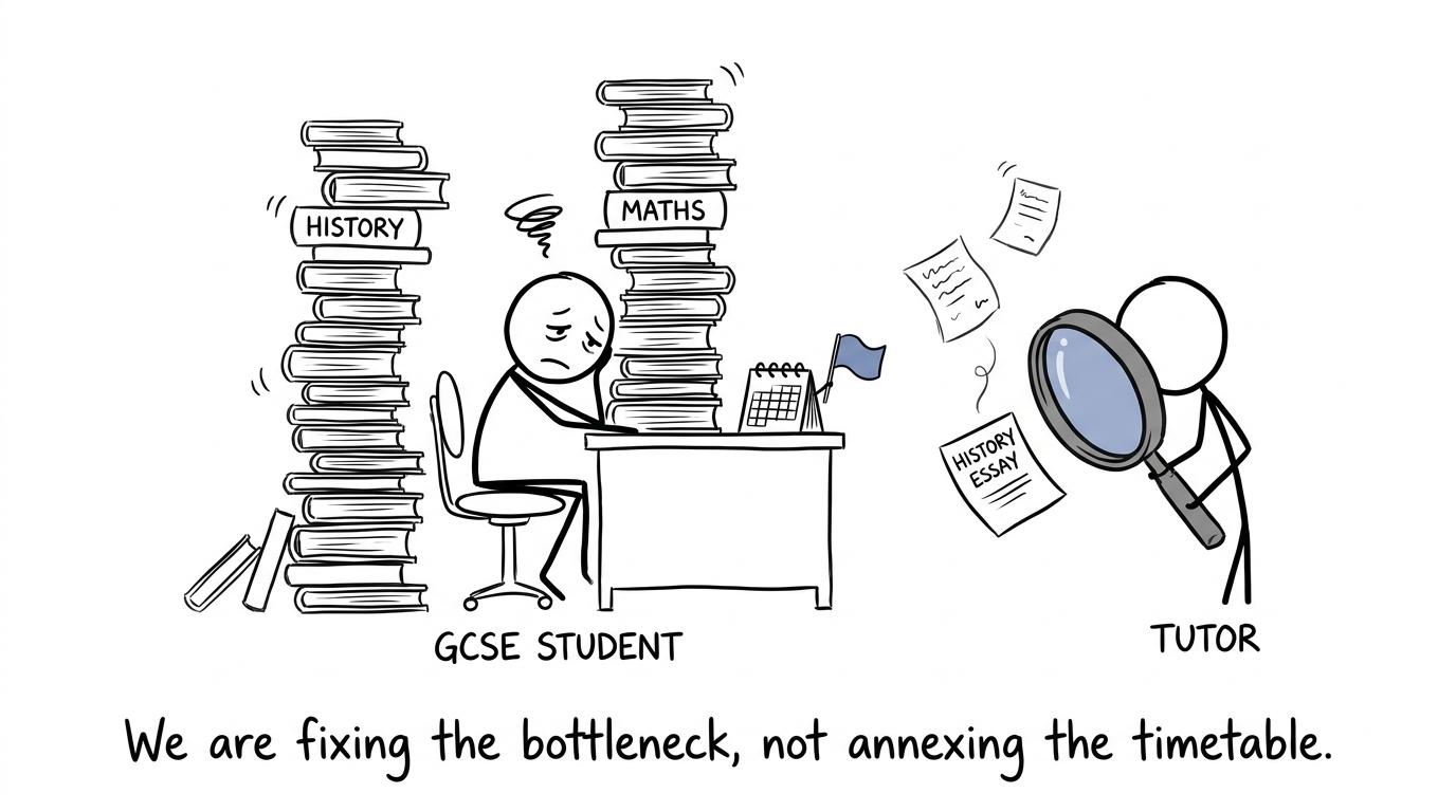 A student, tutor and overworked revision timetable