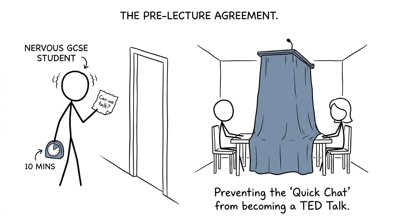 A student uses a ten-minute timer to stop a family conversation becoming an enormous lecture