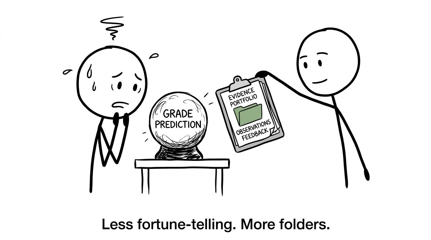 Teacher replaces a predicted-grade crystal ball with an evidence clipboard