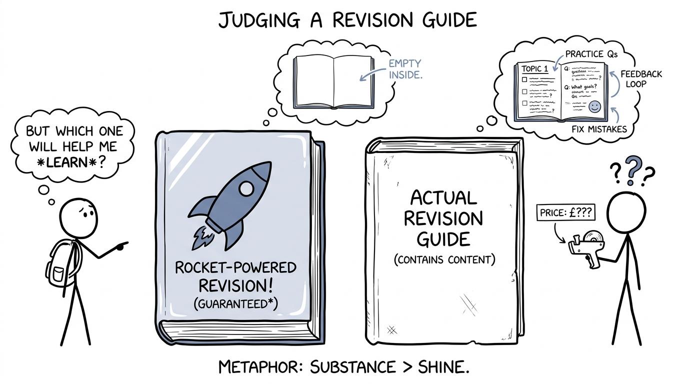 A student discovers that the shiniest revision guide is not necessarily the most useful