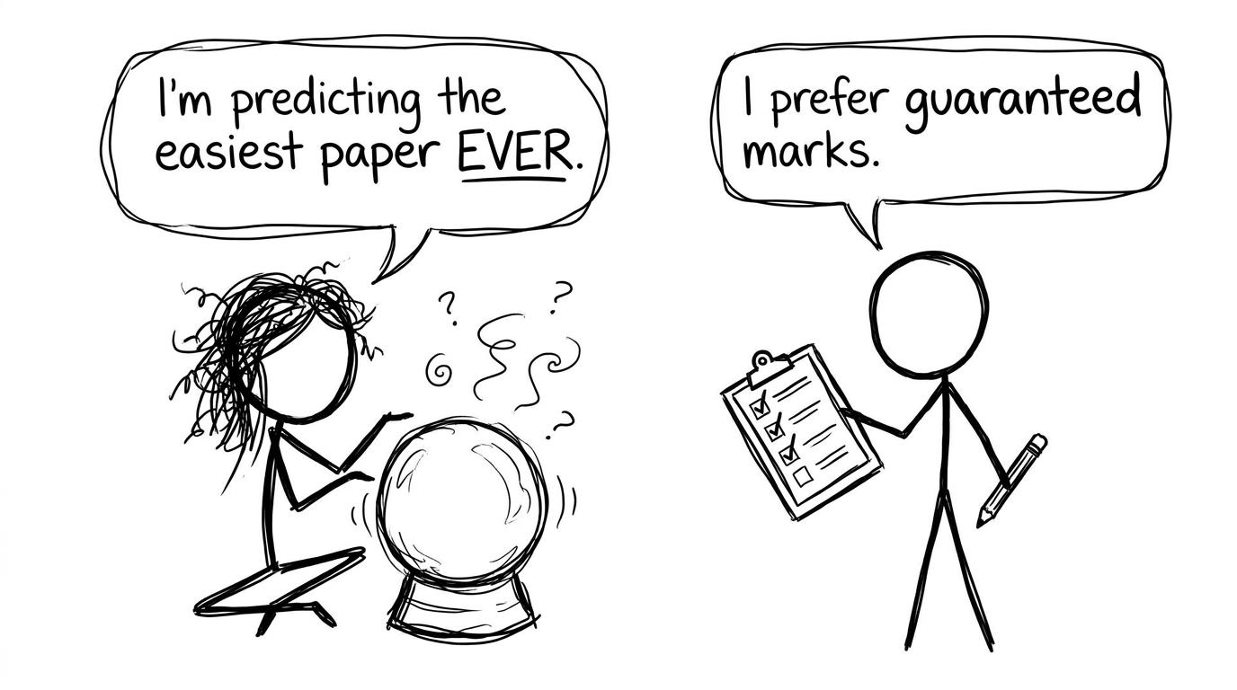 Two approaches: crystal ball vs checklist revision