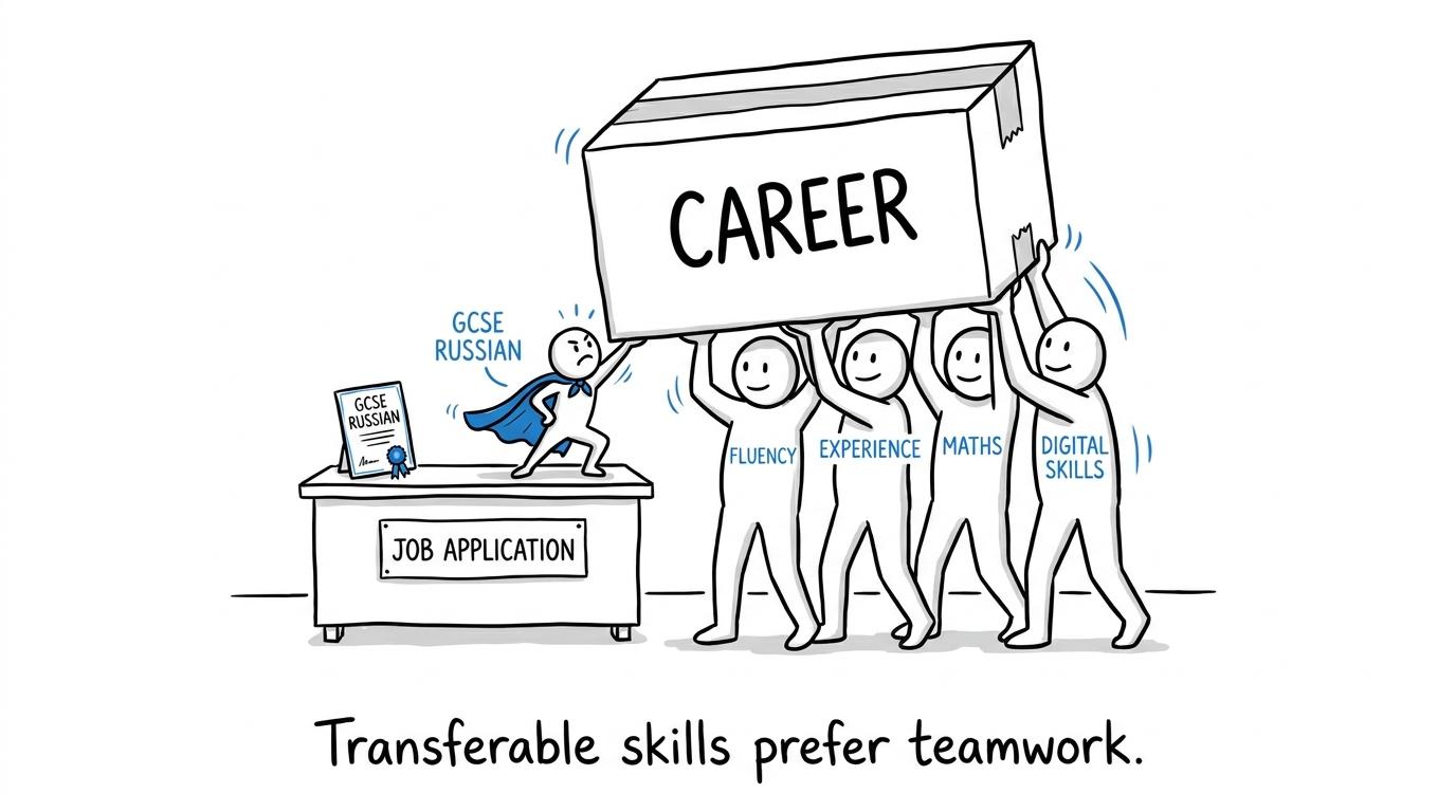 A Russian GCSE certificate discovering that career skills work as a team