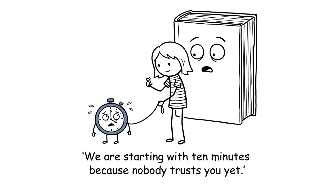 A student training an exam timer with short practice sessions