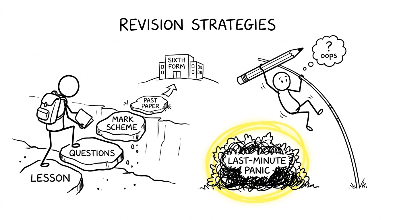 A calm revision bridge beats a last-minute pencil pole vault