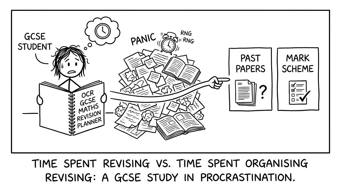 A revision planner calmly fighting the chaos of random notes