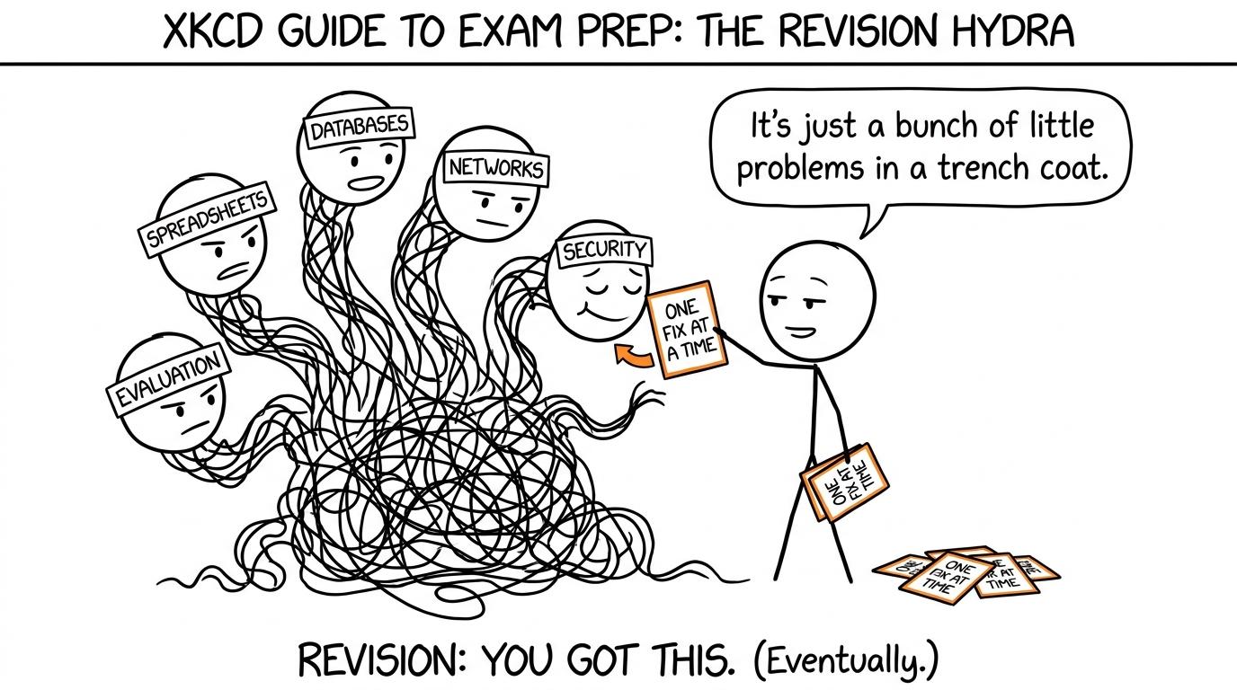 A student tames the many-headed ICT revision monster one fix at a time