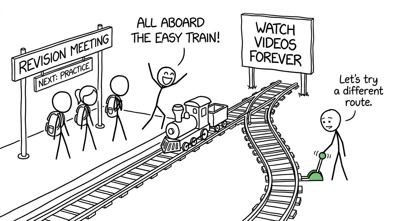 Students switching the revision train from endless videos towards practice