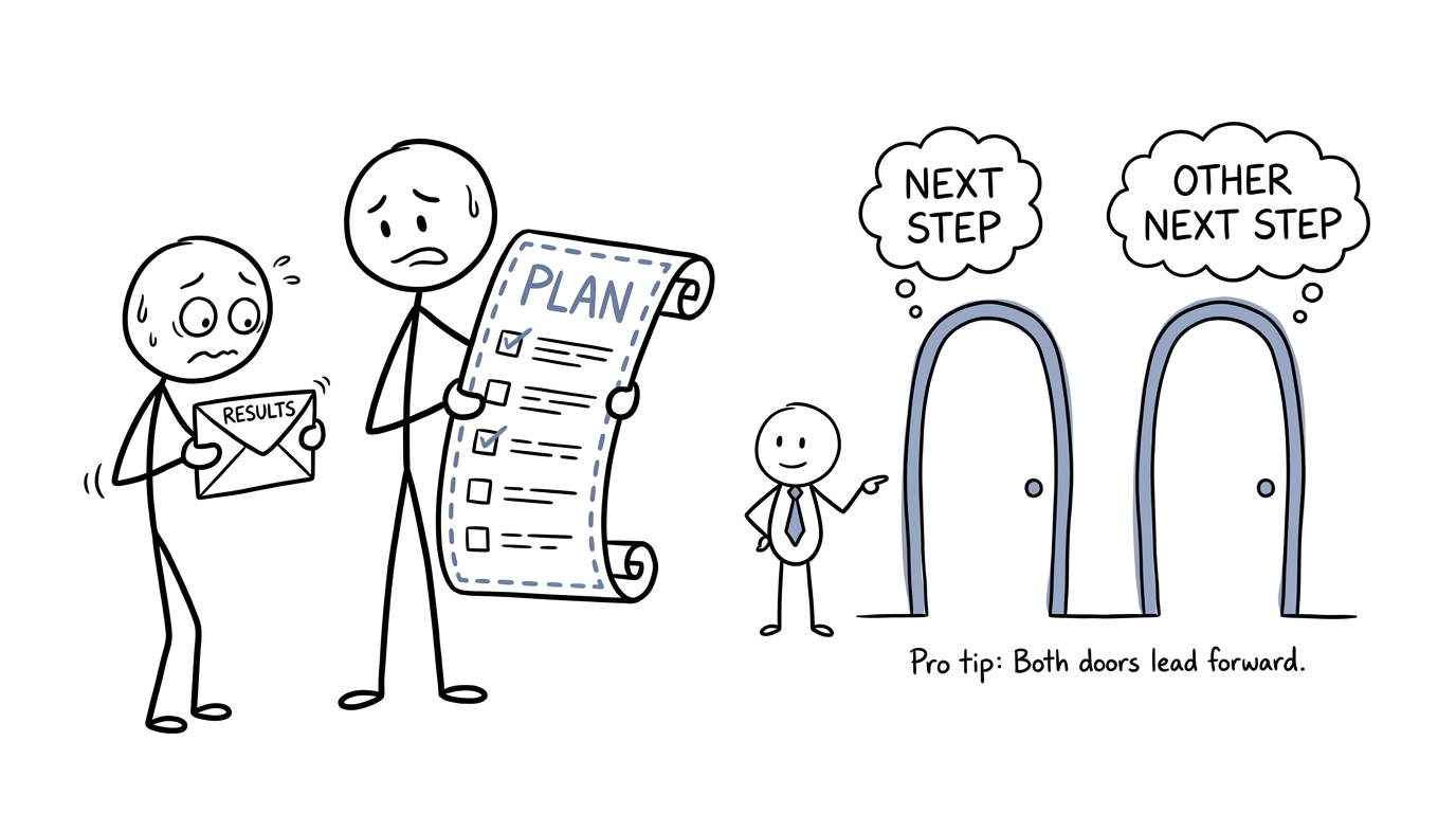A nervous student discovers that results day contains more than one possible next step