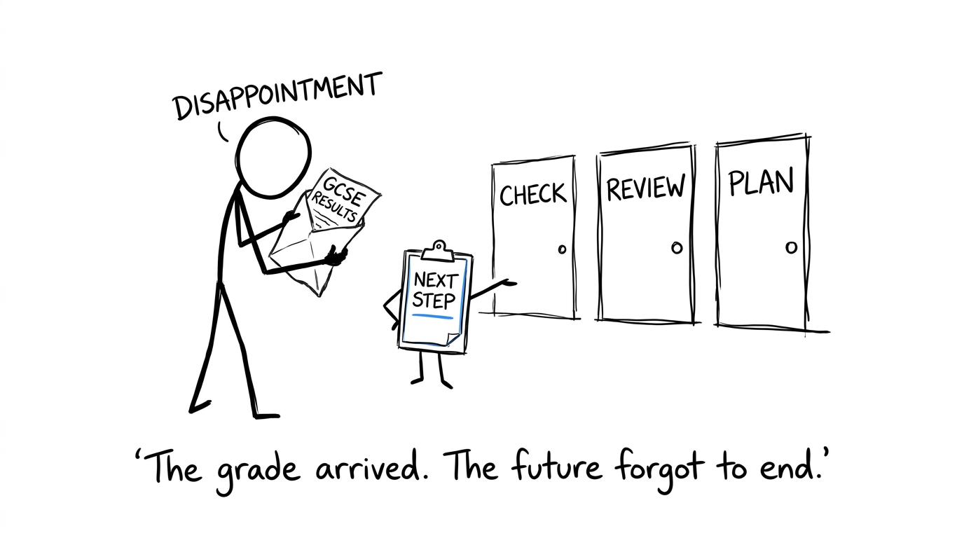 A student discovers that a disappointing grade is followed by practical next steps