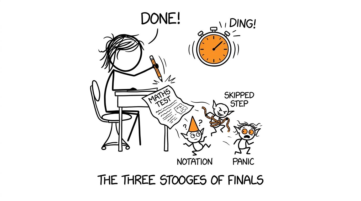 A timer exposes notation, skipped-step and panic gremlins