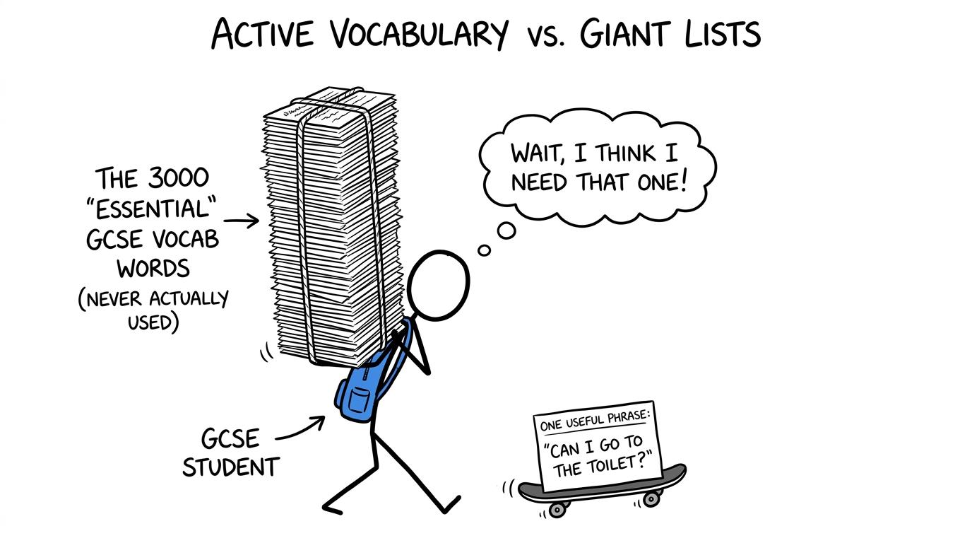 A vocabulary tower loses a race to one useful phrase