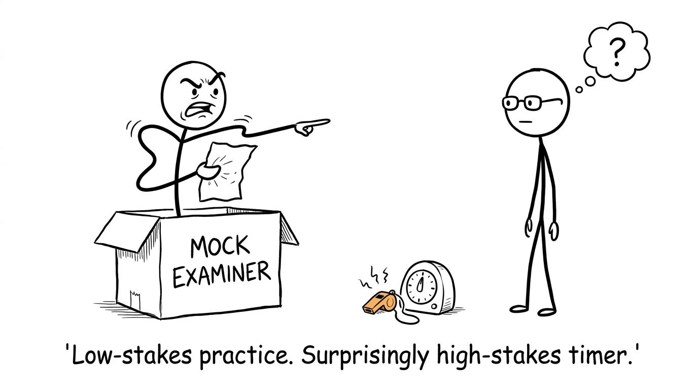A sibling runs an unnecessarily dramatic mock speaking assessment