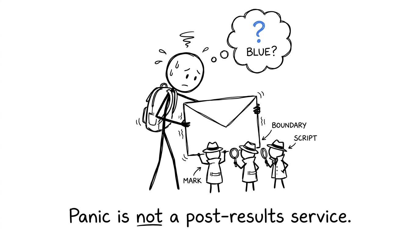 Stick-figure detectives investigating a surprising GCSE result