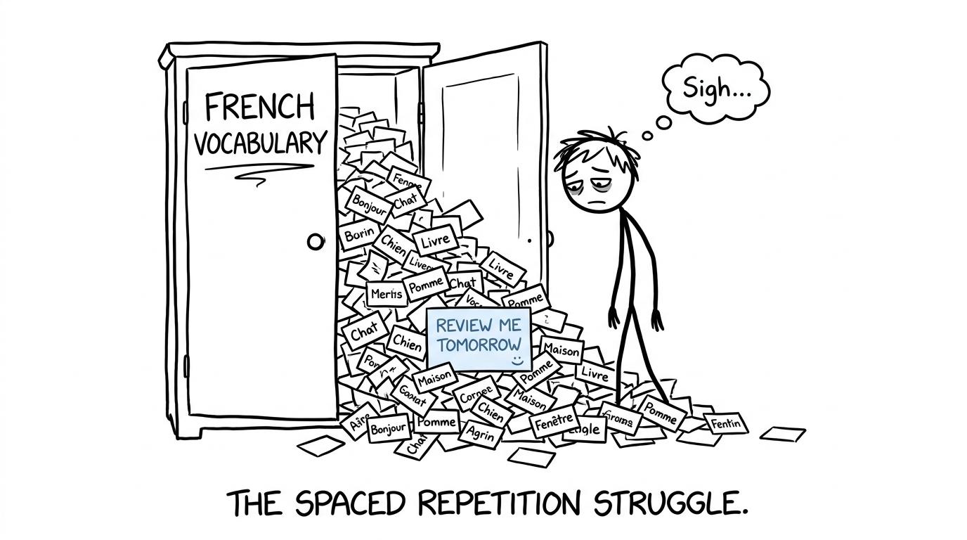 A GCSE student discovers that the French vocabulary wardrobe has rather too many contents