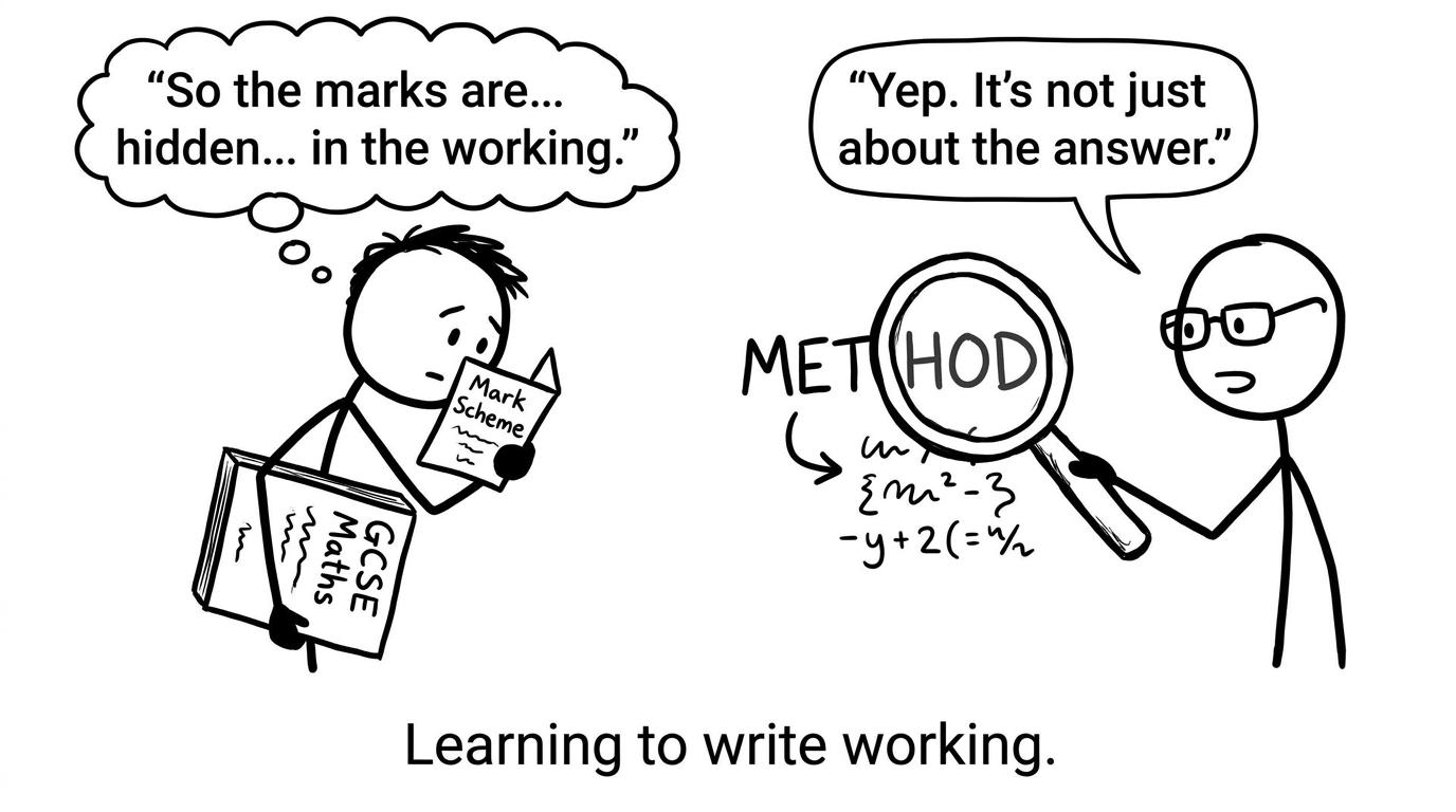 A student treats the mark scheme like a treasure map