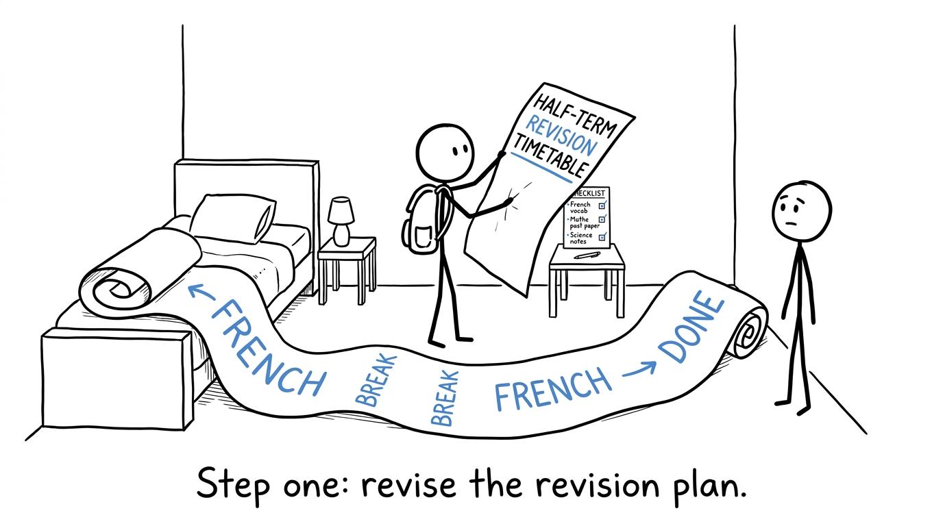 A student discovers that planning revision has become a revision task of its own
