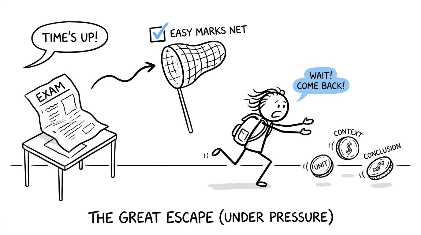 Easy marks escape until a student catches units, context and conclusions