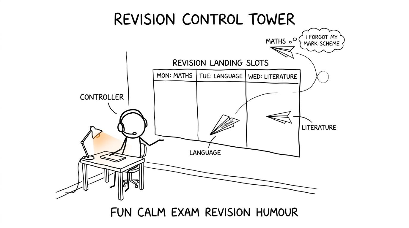 A revision timetable guides maths, language and literature into separate landing slots
