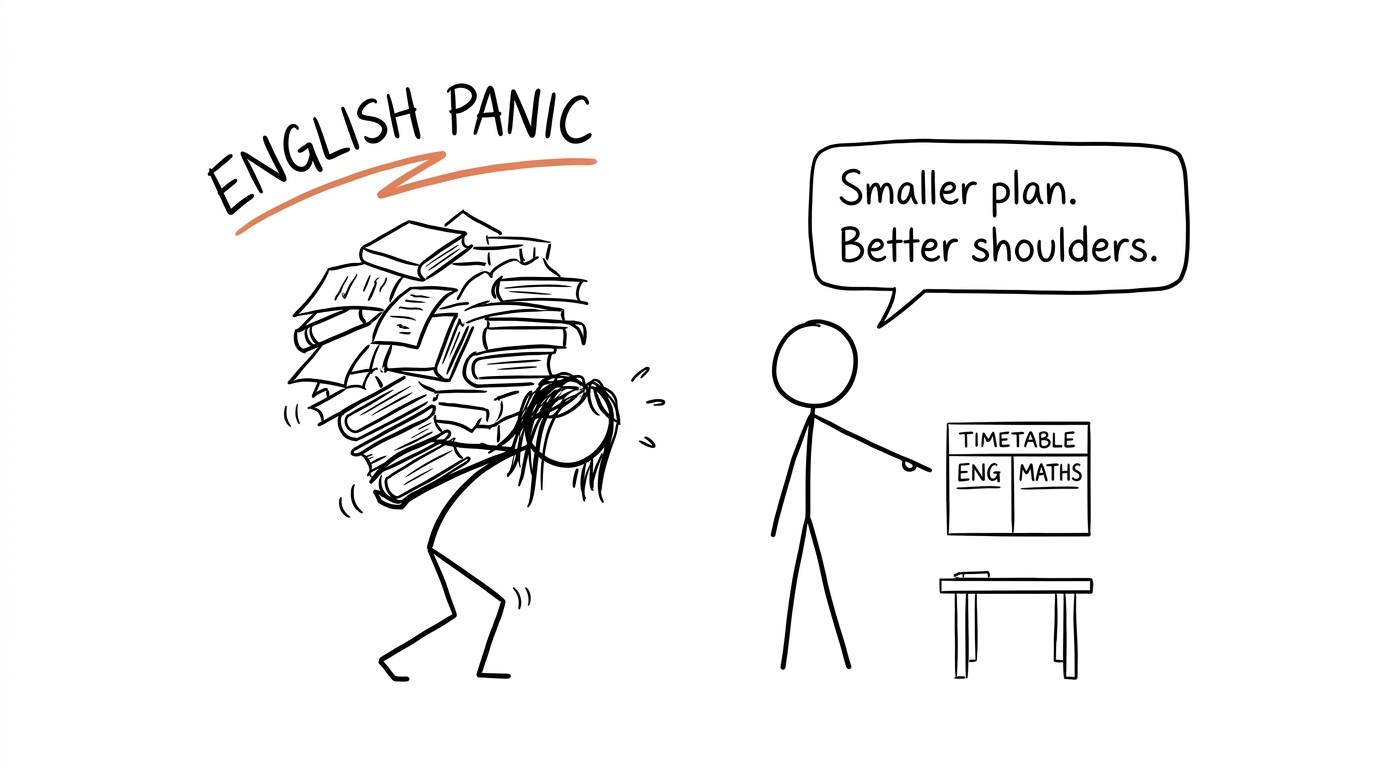 A smaller timetable rescuing a student from an enormous pile of revision panic
