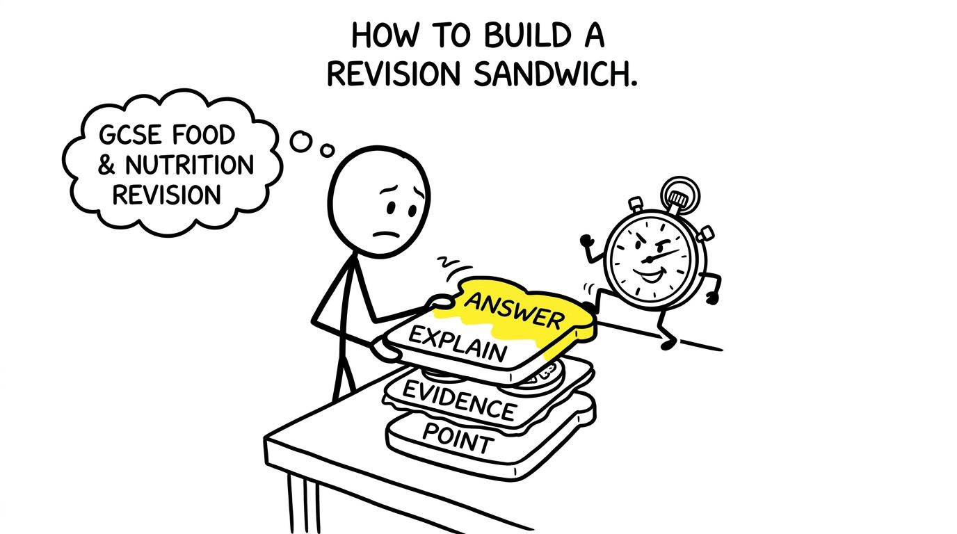 A stopwatch attempts to steal the final layer from a carefully structured answer sandwich
