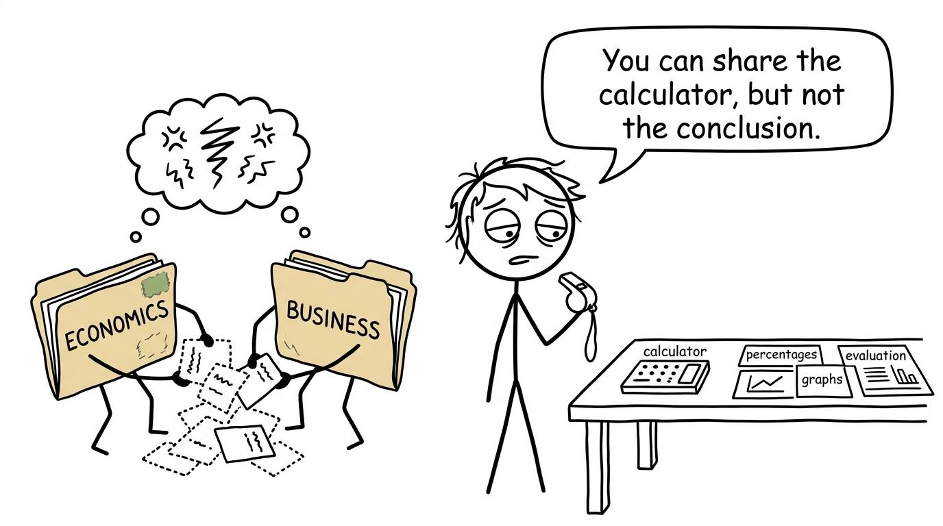 Economics and business negotiate over shared revision skills