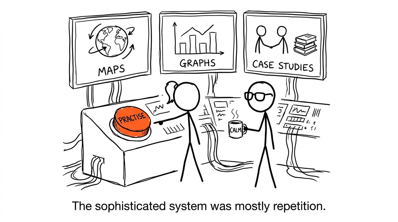 Students operate a calm revision control room powered mainly by practice