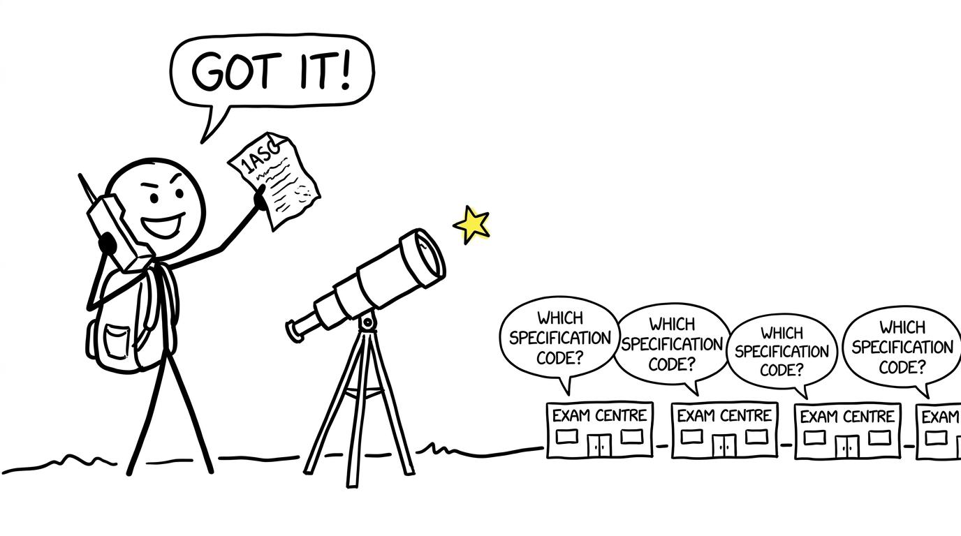 A private candidate finally learns the importance of specification code 1AS0