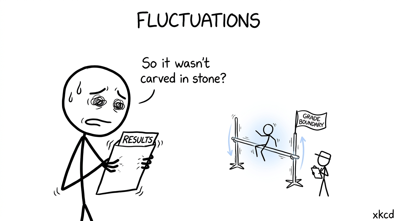 A student discovers that grade boundaries are not carved in stone