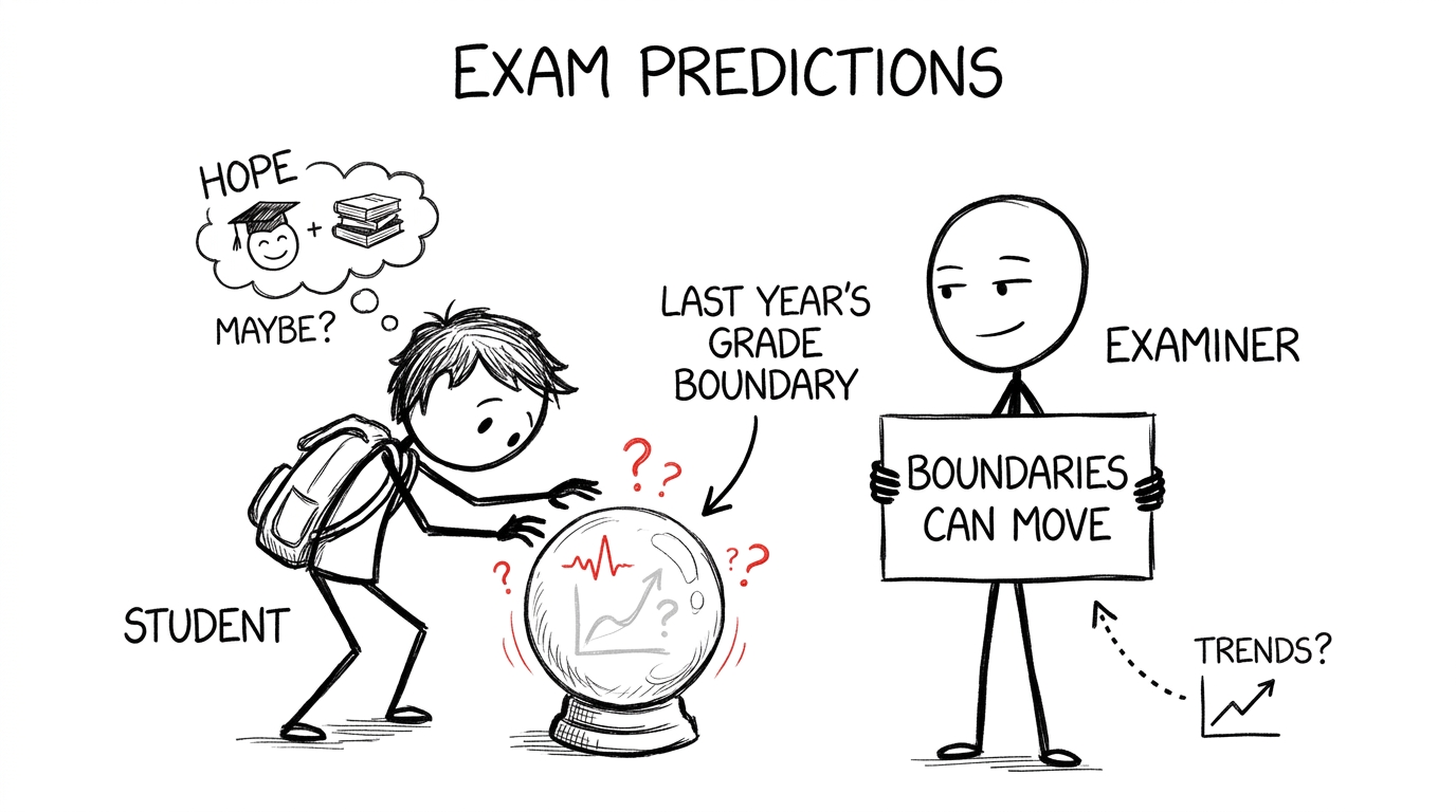 A student unsuccessfully using last year's boundary as a crystal ball