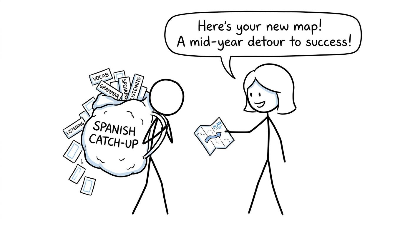 A catch-up plan makes a large Spanish workload easier to carry