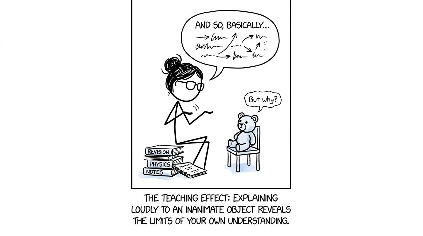 A GCSE student teaching a teddy bear that keeps asking why