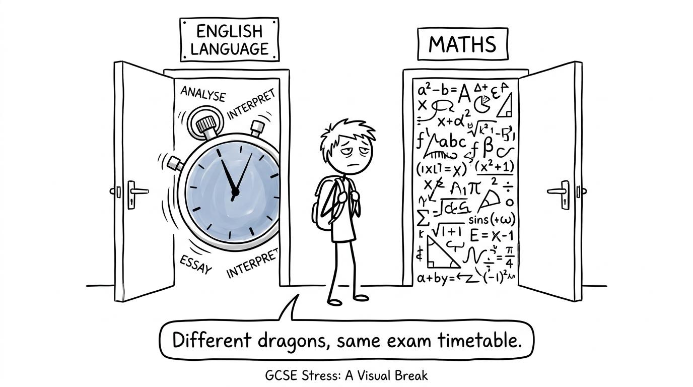A GCSE student choosing between different exam dragons