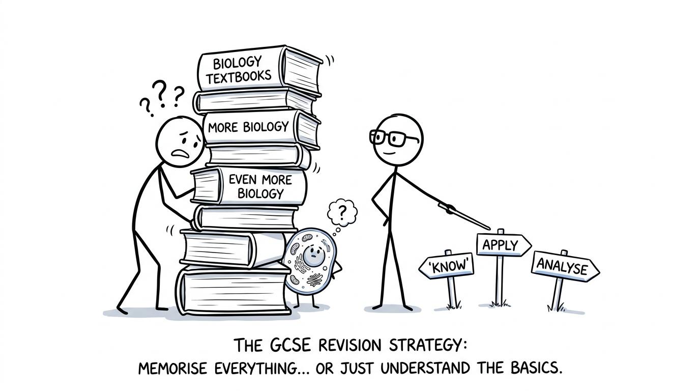 An examiner directs revision towards knowing, applying and analysing rather than memorising everything