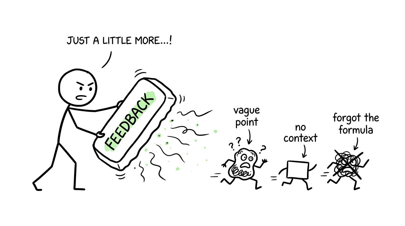 A whiteboard eraser called feedback chases away common revision errors