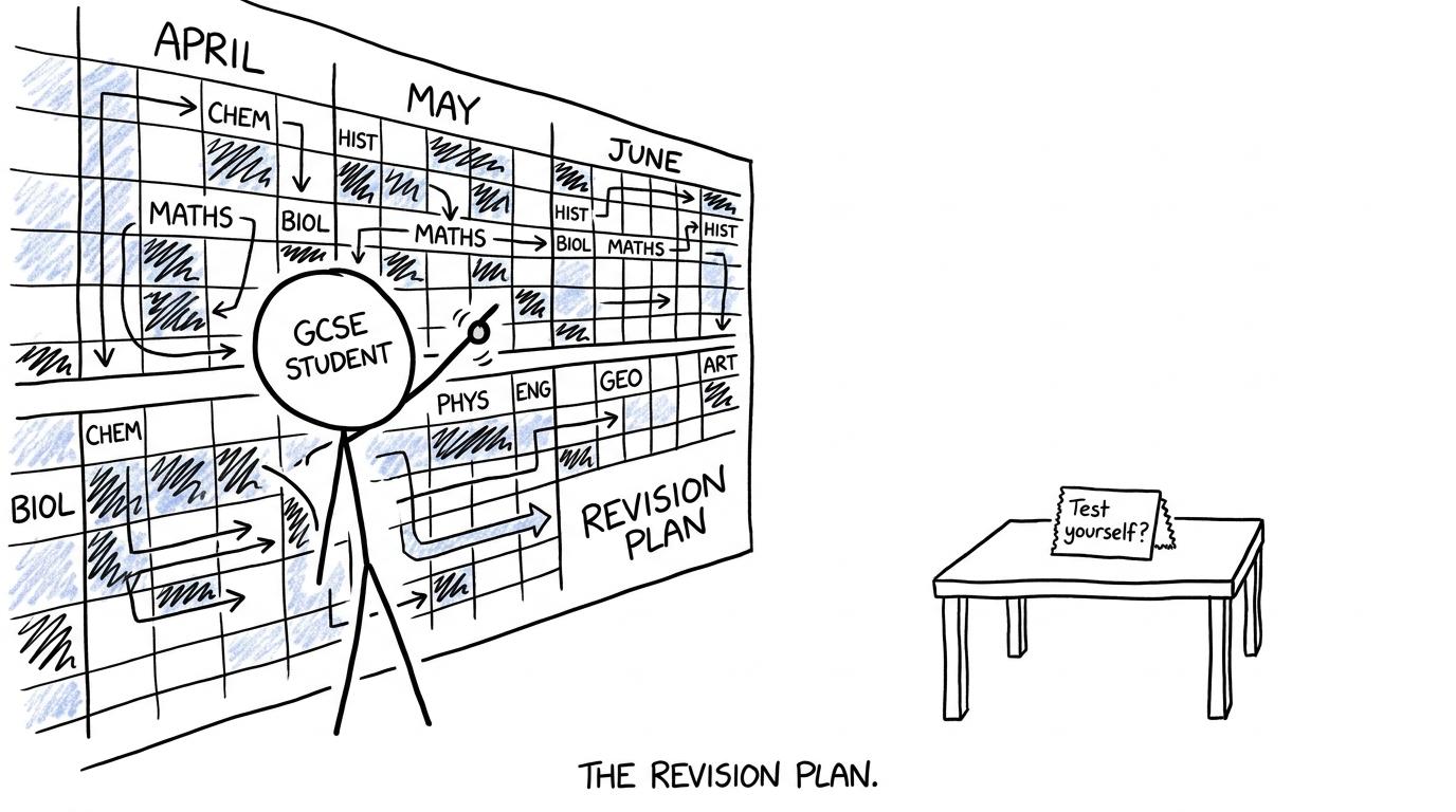 A student discovers that designing a giant timetable is not the same as testing themselves