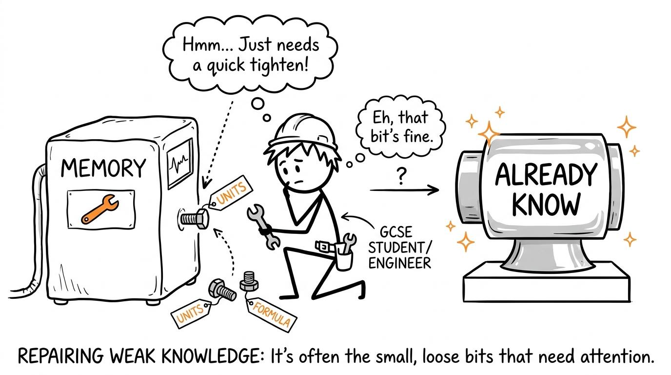 A student maintaining the weak parts of a memory machine