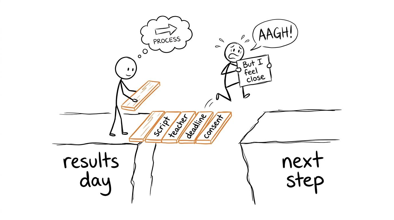 A careful bridge from results day to the next step
