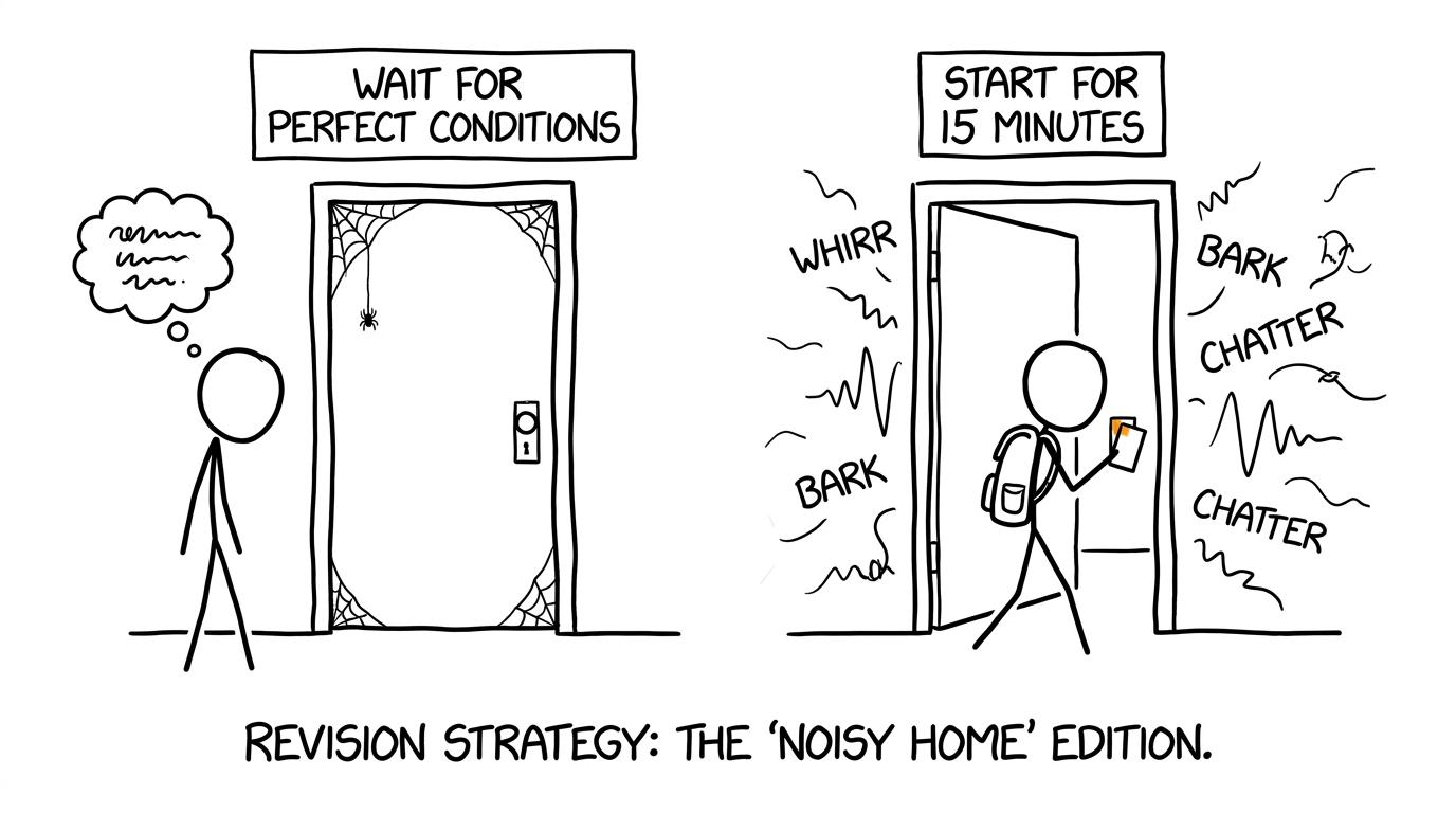 A student chooses a short start instead of waiting for perfect revision conditions