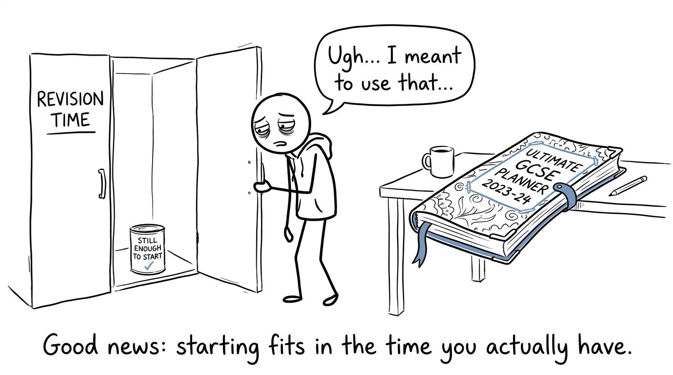 A student discovers that starting still fits into the time available