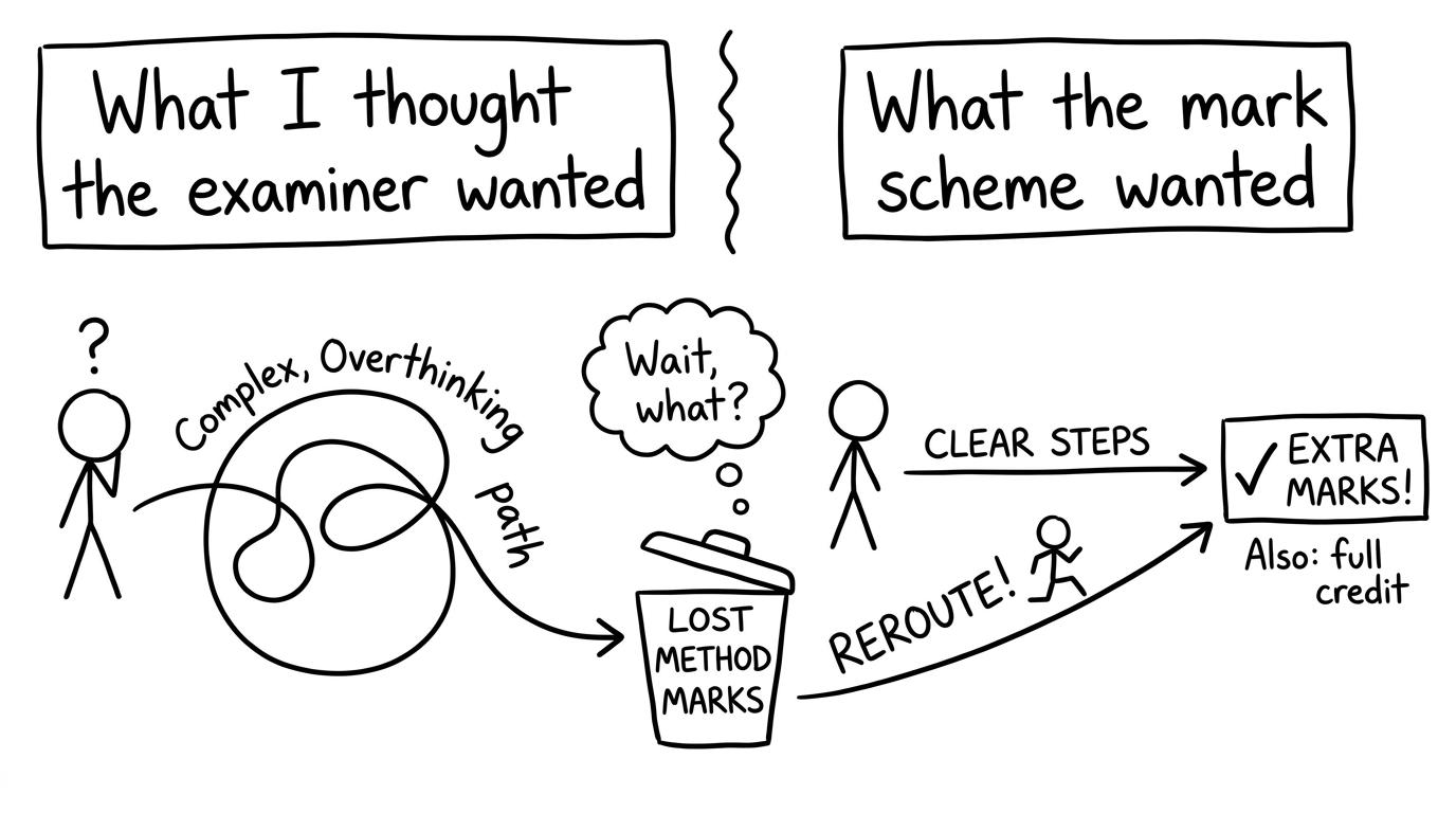 Flowchart of misunderstanding vs mark-scheme clarity