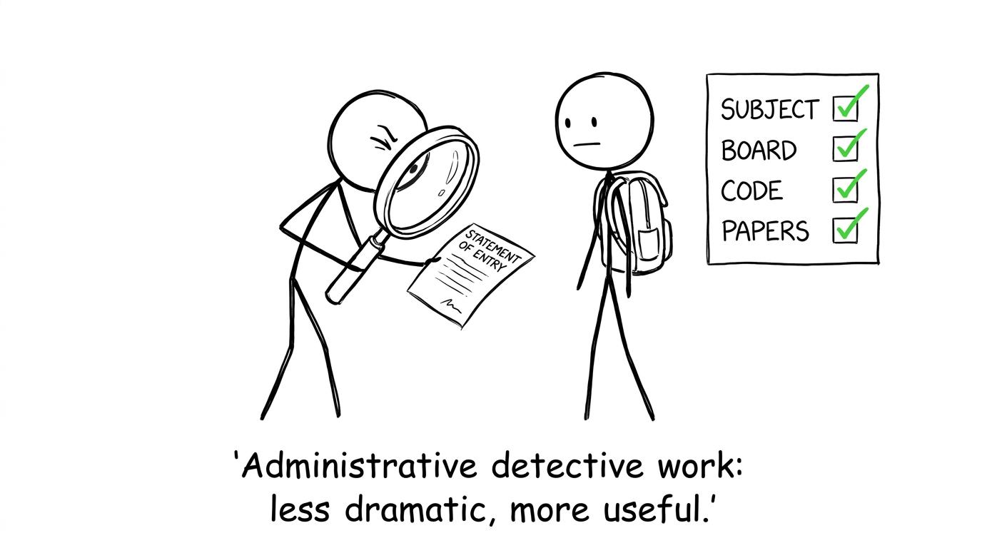 An exams officer investigates a statement of entry